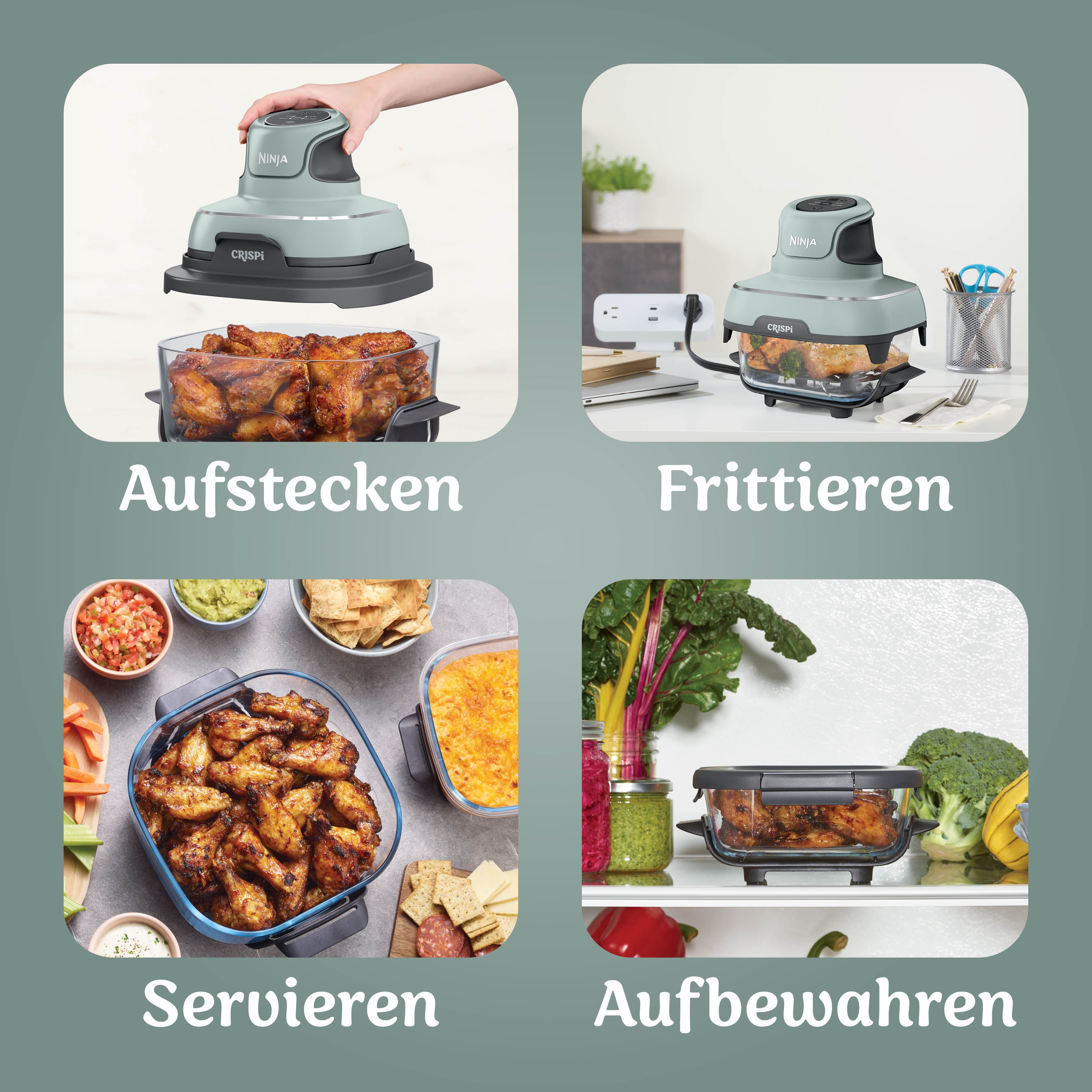 Ninja FN101CHSG Crispi 4-in-1 Heissluftfritteuse