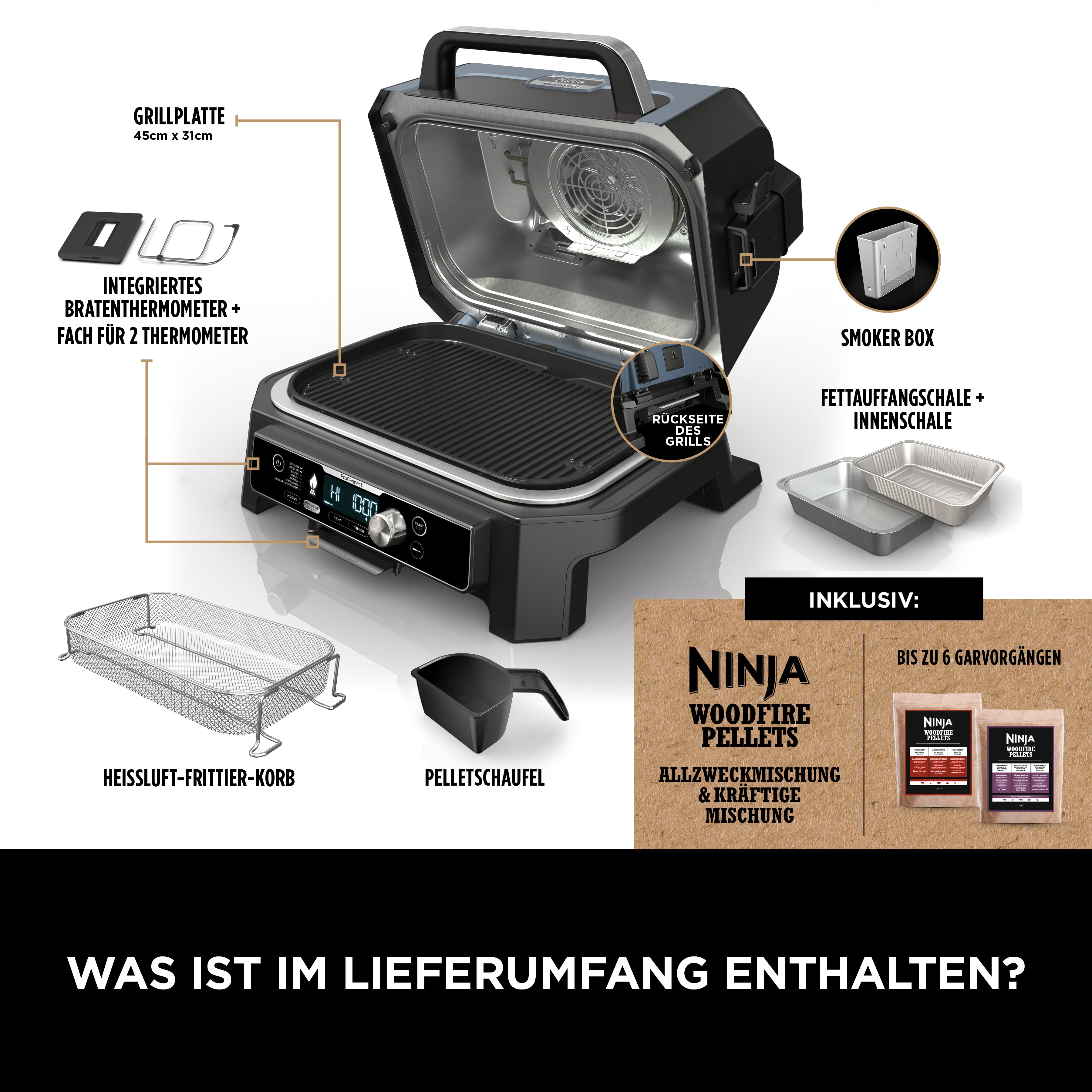 Ninja OG901CH Woodfire Pro Connect XL
