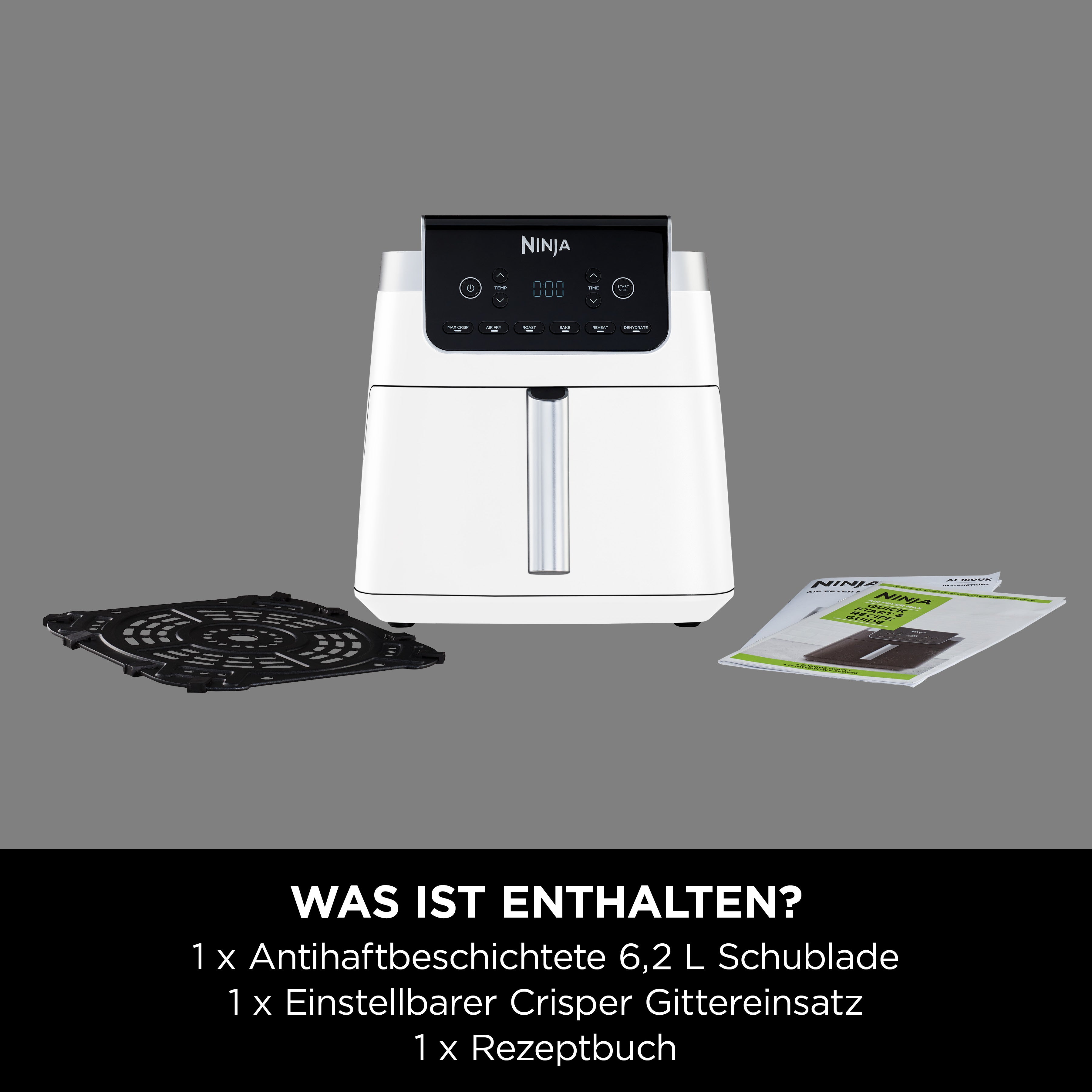 Ninja AF180CHWH Heissluftfritteuse Pro MAX