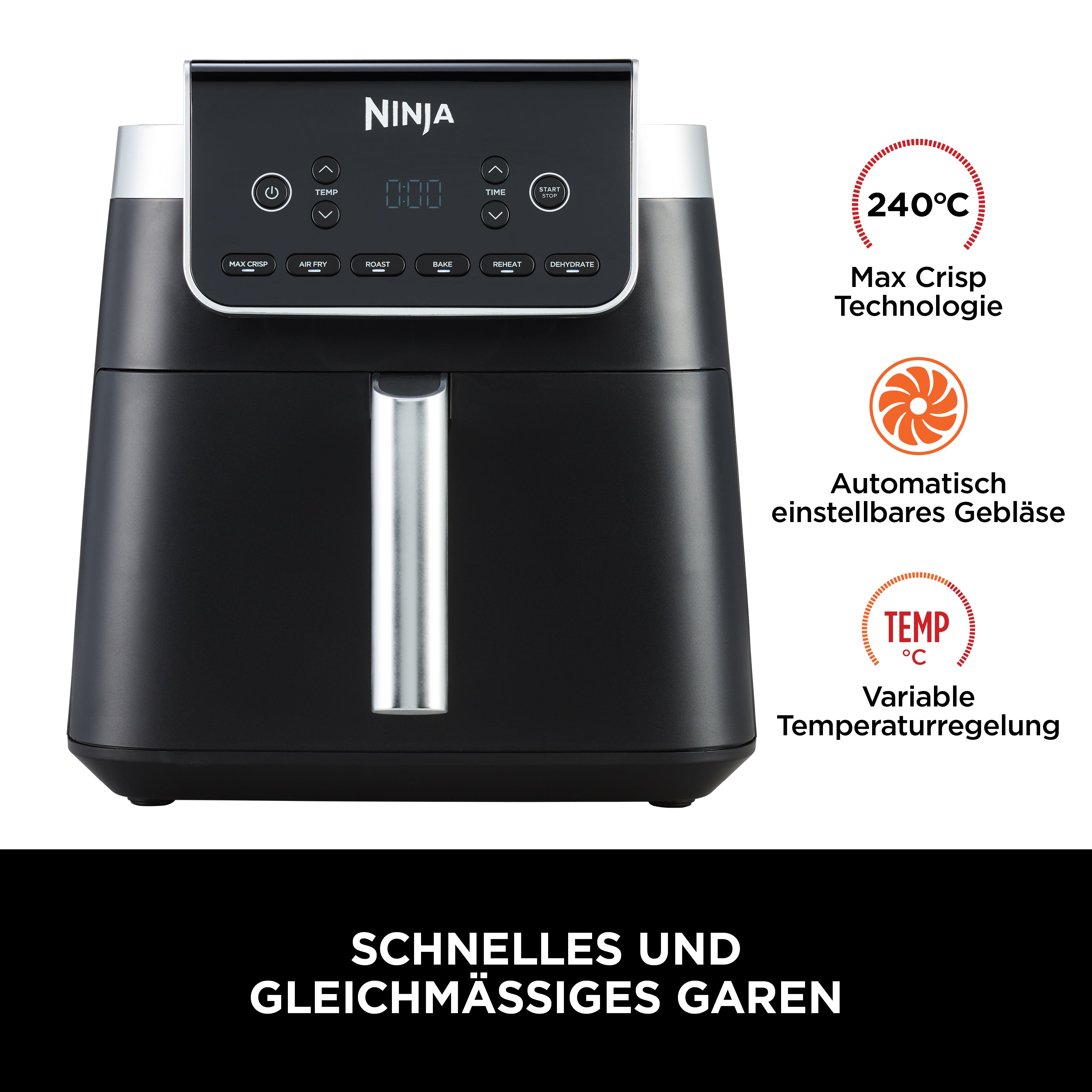 Ninja AF180CH Heissluftfritteuse Pro MAX