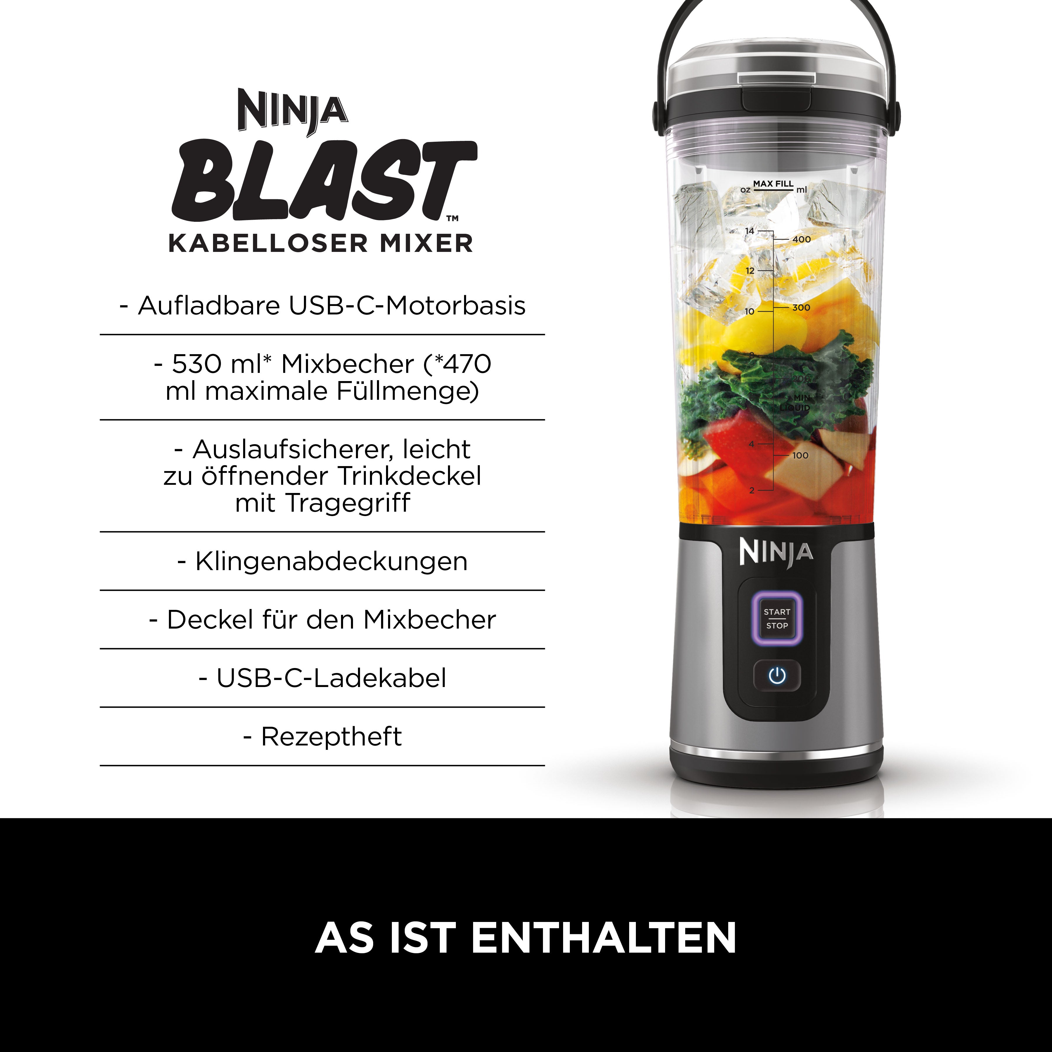 Ninja BC151CHBK Blast Kabelloser Mixer