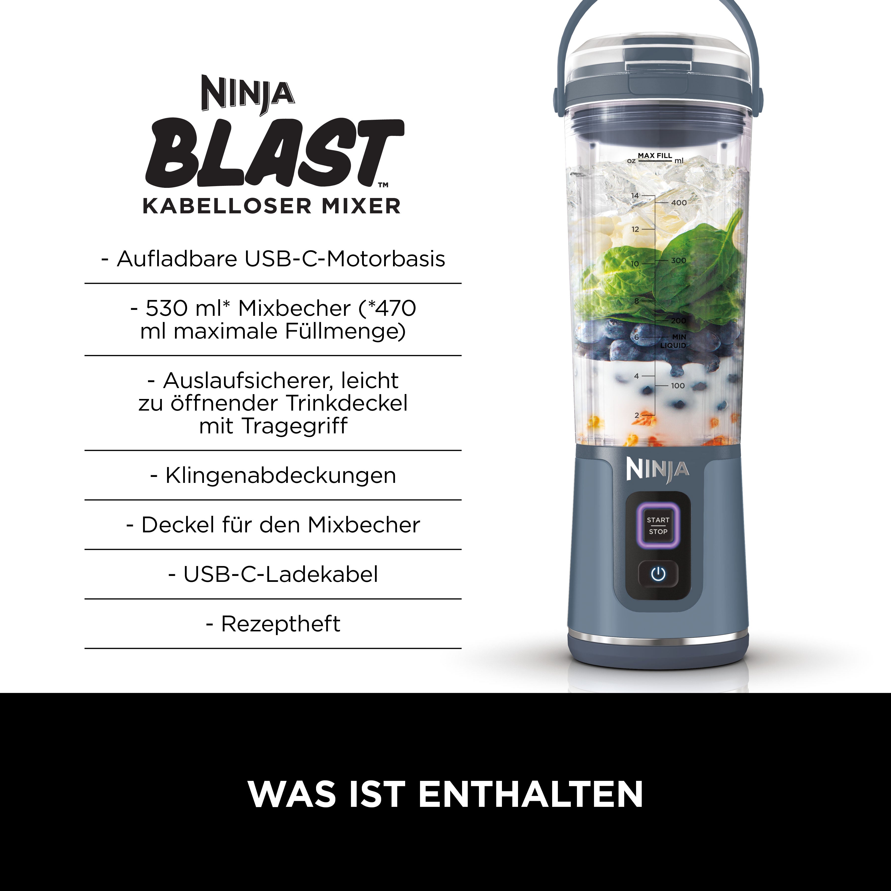 Ninja BC151EUNV Blast Kabelloser Mixer