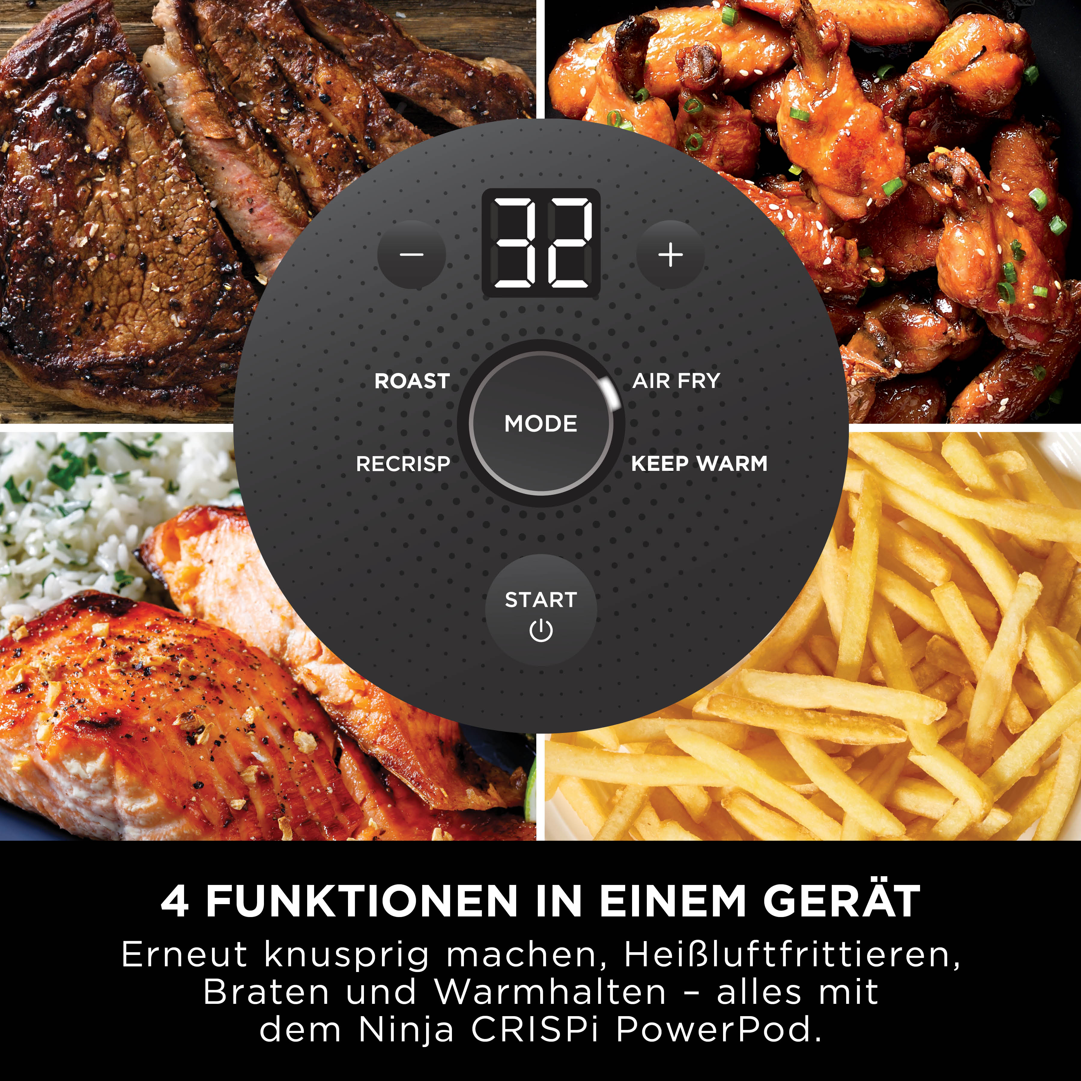 Ninja FN101CHSG Crispi 4-in-1 Heissluftfritteuse