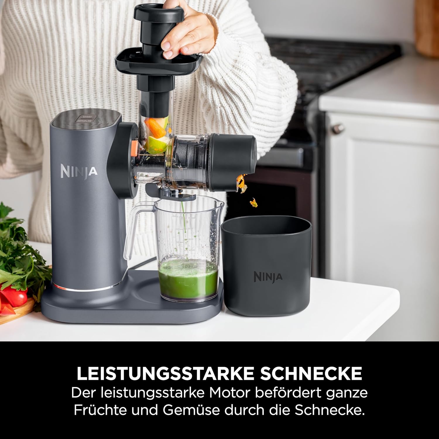 Ninja Entsafter mit Anti-Verstopfungs-Filter JC151CH
