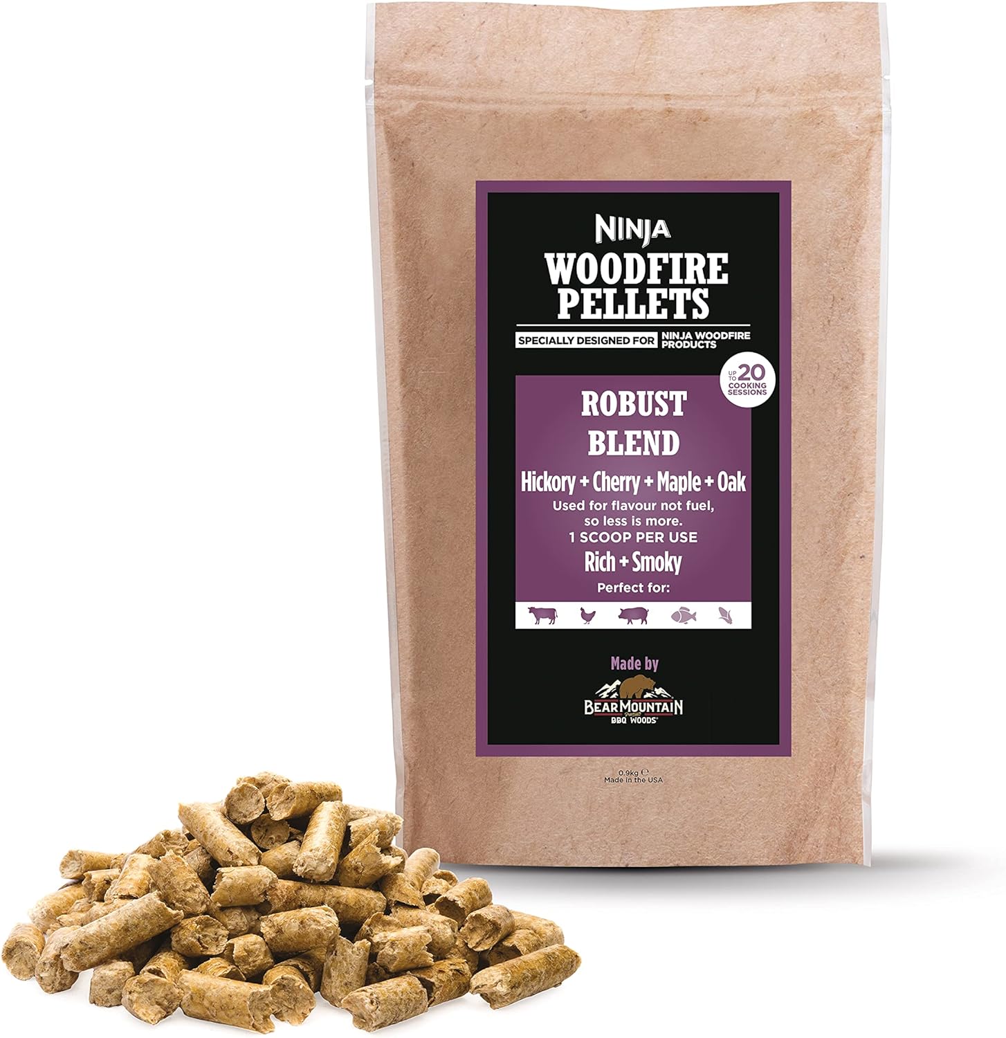 Ninja Woodfire Pellets kräftige Mischung (900g)