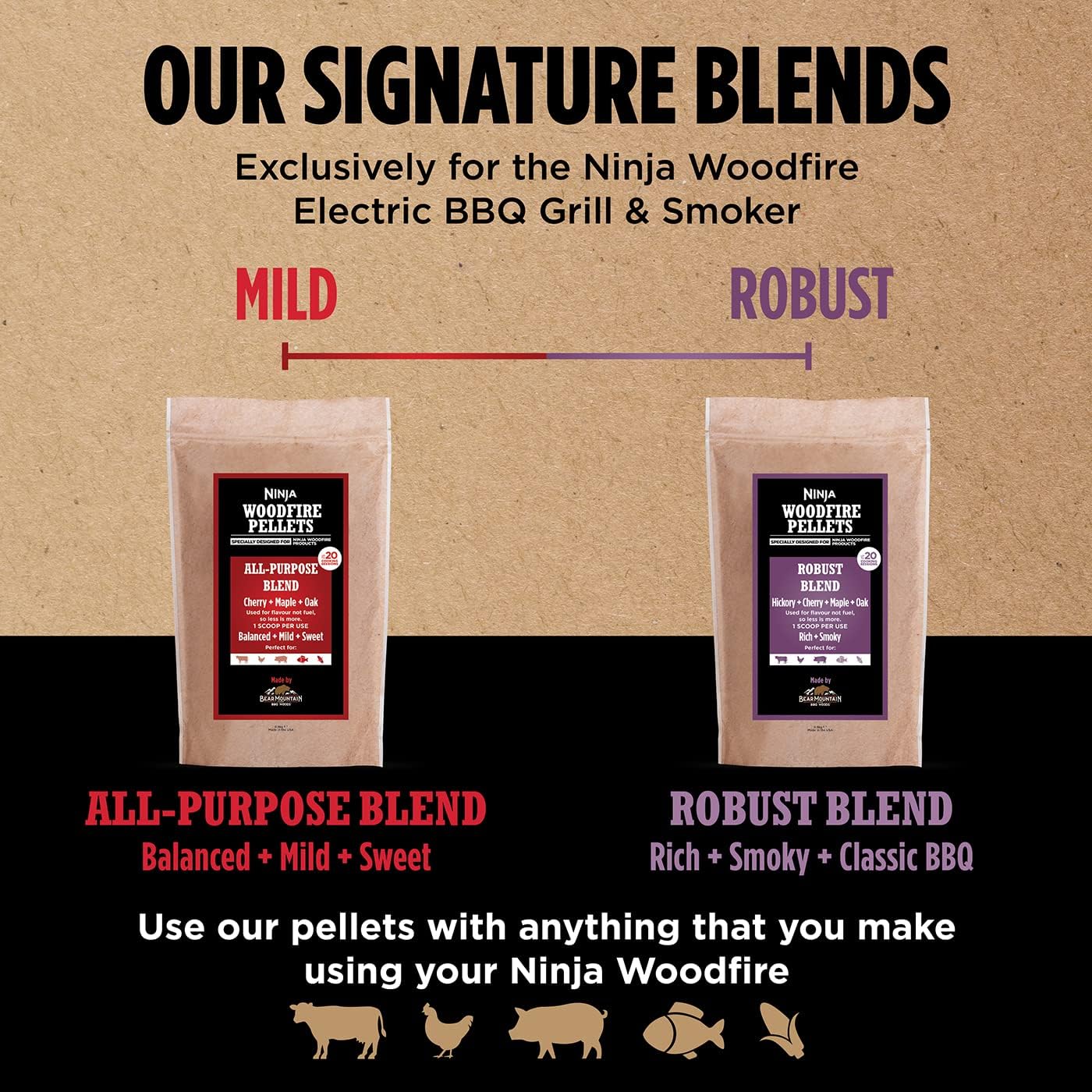 Ninja Woodfire Pellets kräftige Mischung (900g)