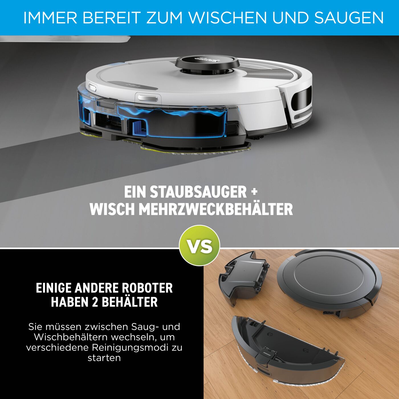 Shark RV2620WACH 2-in-1 Saug- und Wischroboter