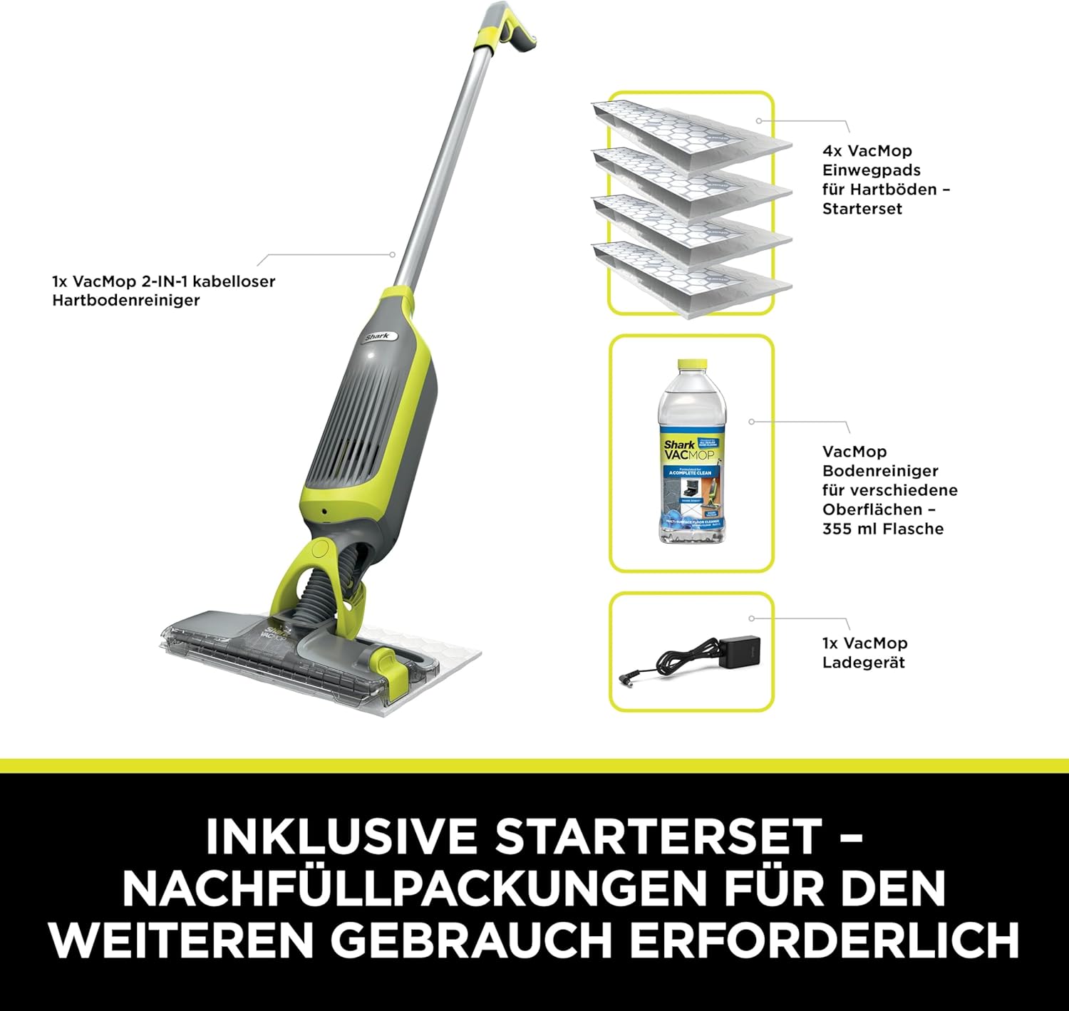 Shark VM200CH VacMop 2-1 Akku-Staubsauger & -Mopp